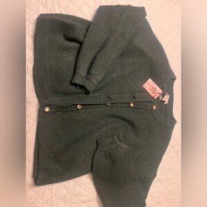 Sincerely Jules casual Green Button Cardigan chic comfy relaxed lounge med nwt